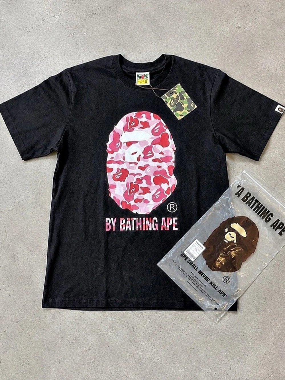 A Bathing Ape ABC Camo By Bathing Ape Tee Black & Pink